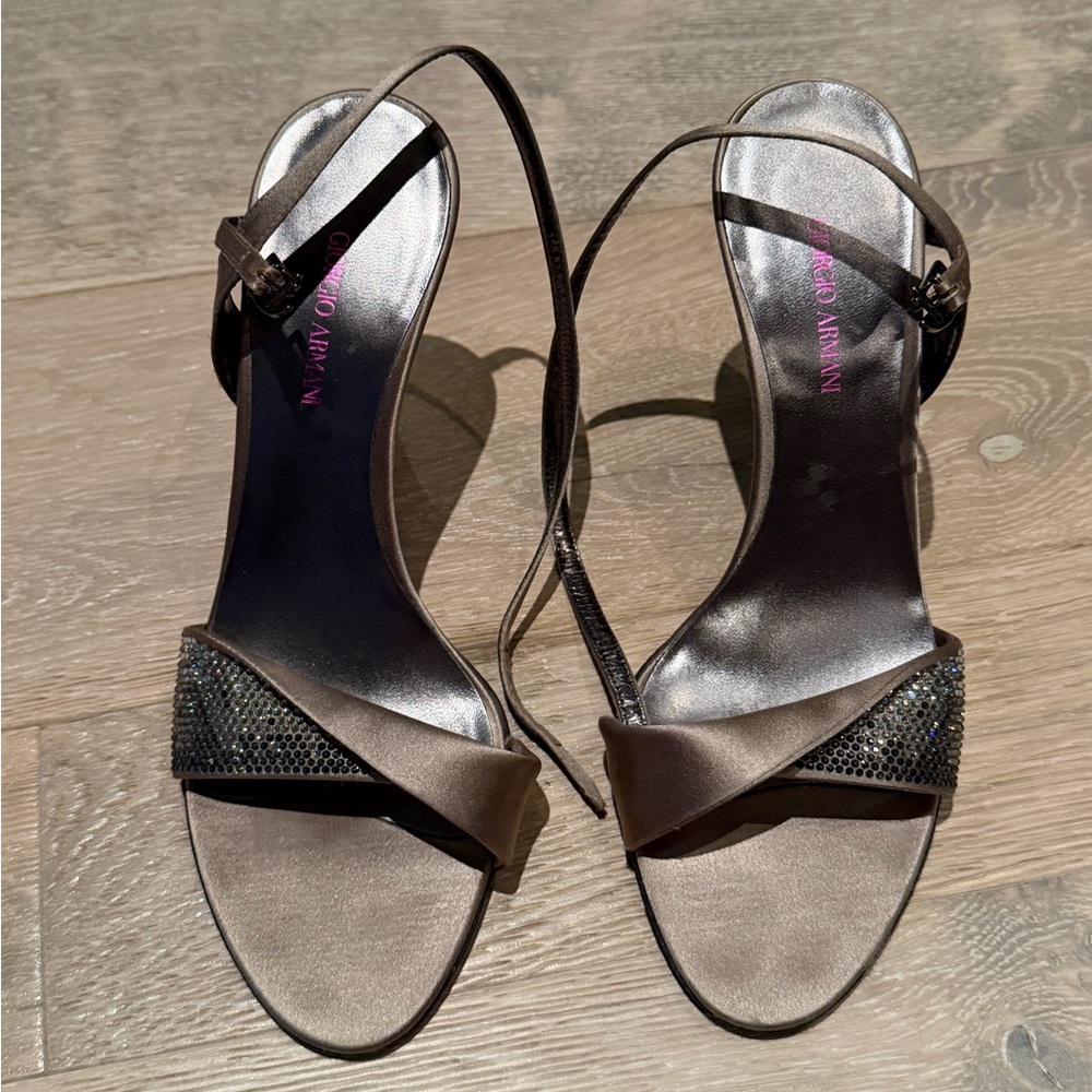 Giorgio Armani Satin Colorblock Heels